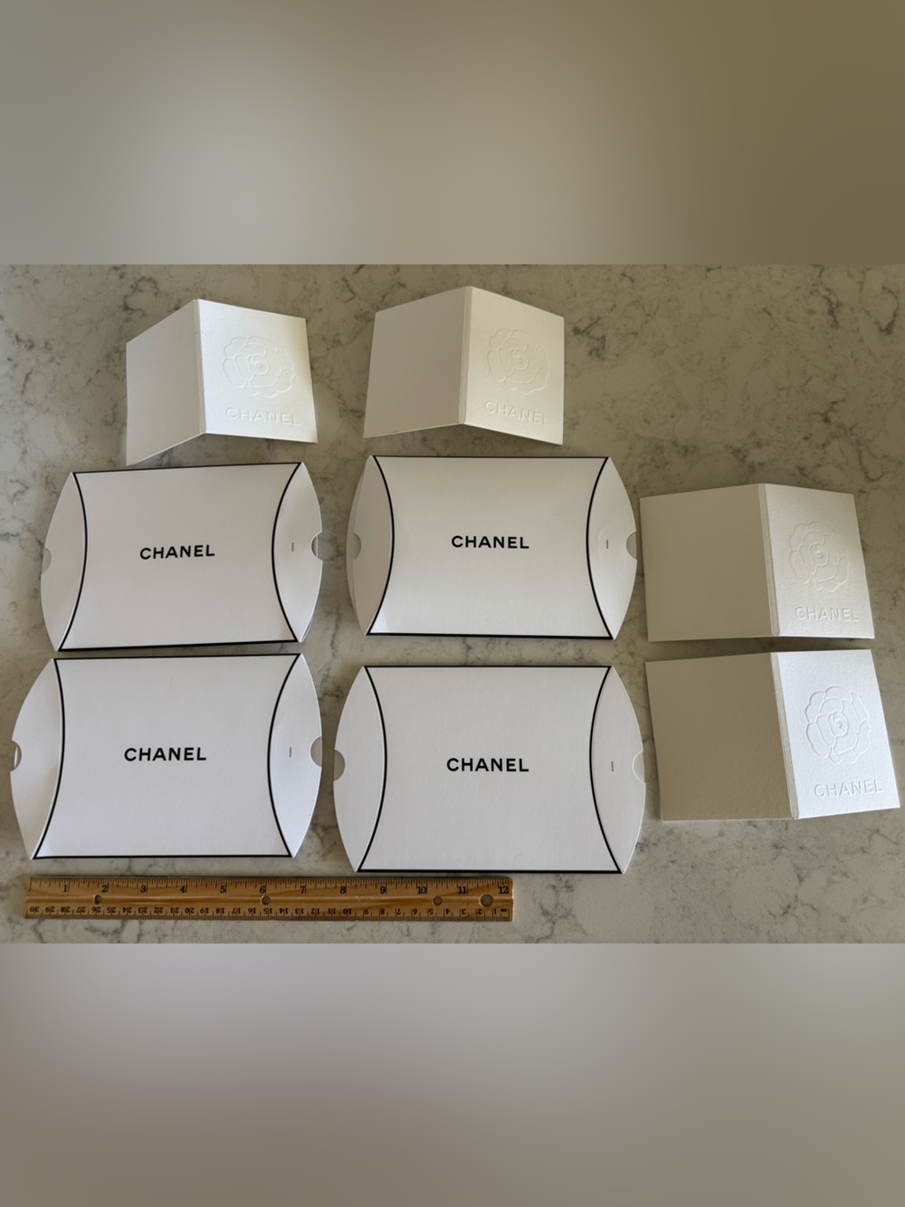 Chanel pillow gift boxes with card enclosure portfolios